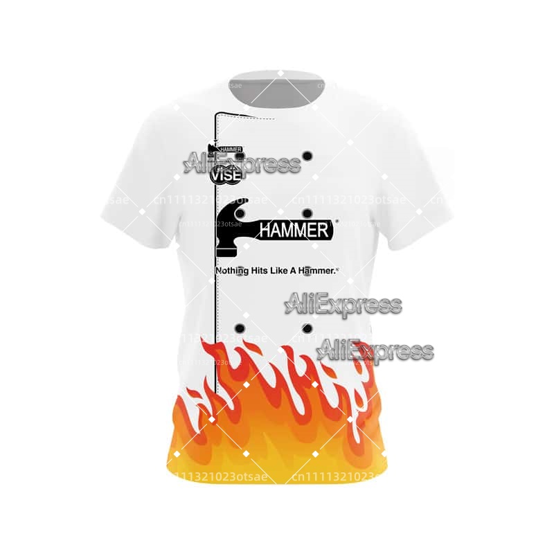 Bowling Shirt Camp - เสื้อกีฬาโบว์ลิ่งพิมพ์ลายสำหรับผู้ชาย แขนสั้น เสื้อยืดกีฬาประสิทธิภาพสูง เสื้อยืดลำลองสำหรับแฟนกีฬา แห้งเร็ว สไตล์สตรีท