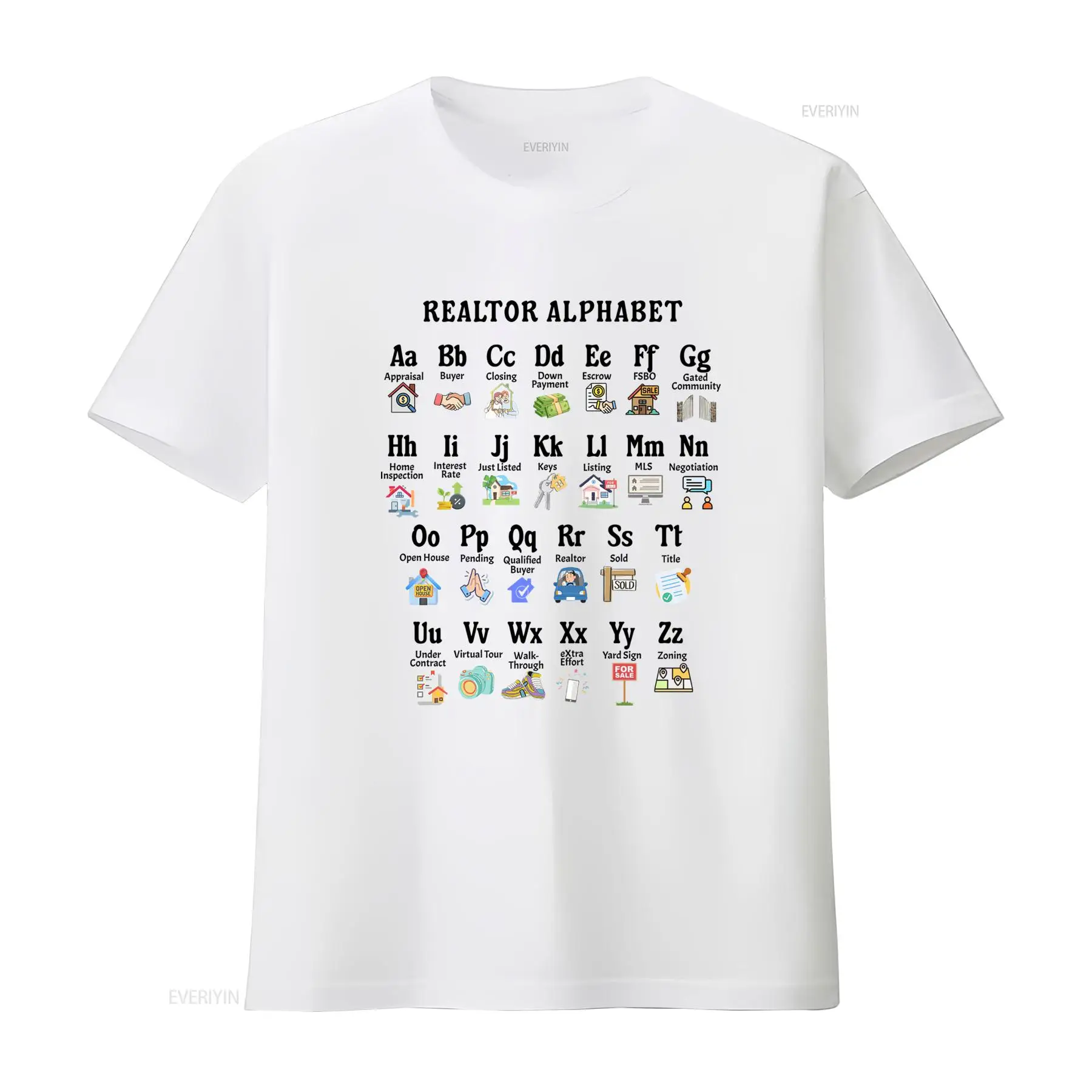 Vintage Fashion Icons - เสื้อยืดลำลองพิมพ์ลายไอคอนตัวแทนขายอสังหาริมทรัพย์การ์ตูนตลก สไตล์วินเทจ ผ้าเนื้อนุ่ม แฟชั่นสำหรับผู้ชายและผู้หญิง ยืดได้ ใส่ได้หลายโอกาส