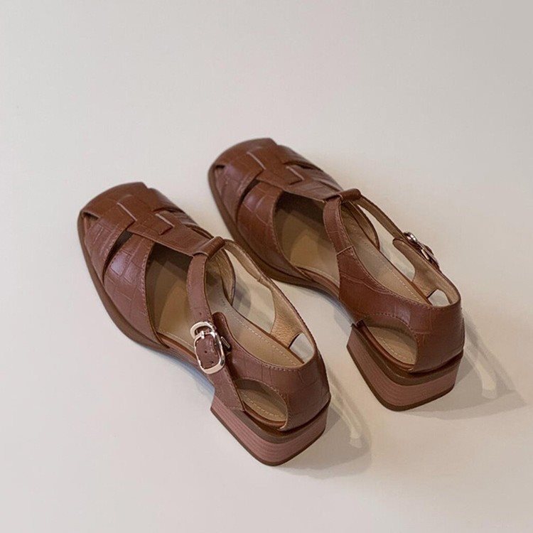 Vintage Fashion In 2026 - รองเท้าแตะสตรีฤดูร้อนแฟชั่นใหม่สานวินเทจระบายอากาศรองเท้าโรมันน้ำหนักเบาสบายสายรัดหัวเข็มขัดรองเท้าลำลอง