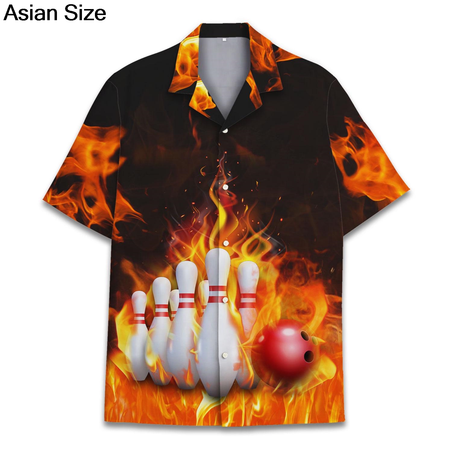 เสื้อเชิ้ตแขนสั้นลายกราฟิกกีฬา - Bowling Shirt Camp บทวิจารณ์และราคา