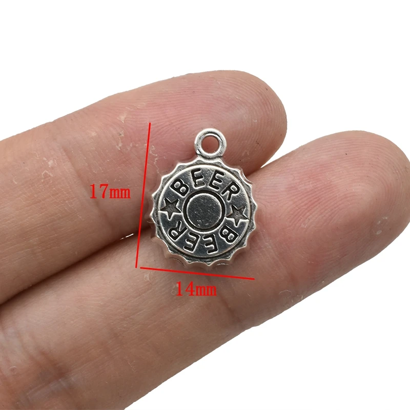 15ชิ้นจี้โลหะอัลลอยฝาเบียร์ชุบ - Vintage Fashion Jewelry Necklaces บทวิจารณ์และราคา